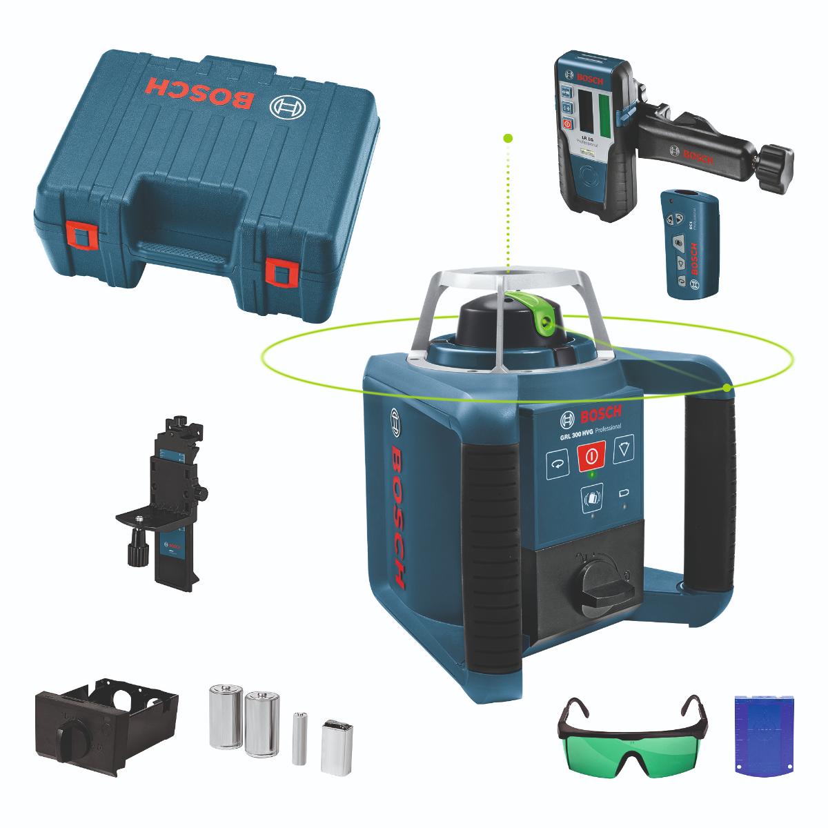 Bosch Rotationslaser GRL 300 HVG, 1 x 9 V-Blockbatterie (6LR61) im Handwerkerkoffer