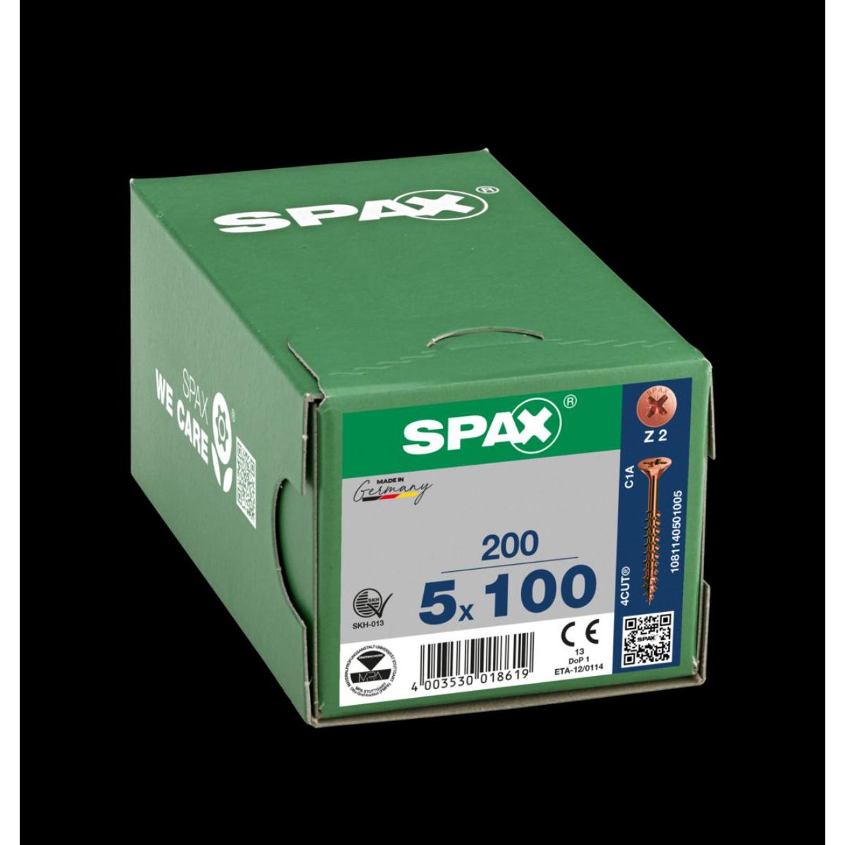 SPAX SENKMULTIKOPF KREUZSCHLITZ Z2 TEILGEWINDE BRUENIERT 200 Stück