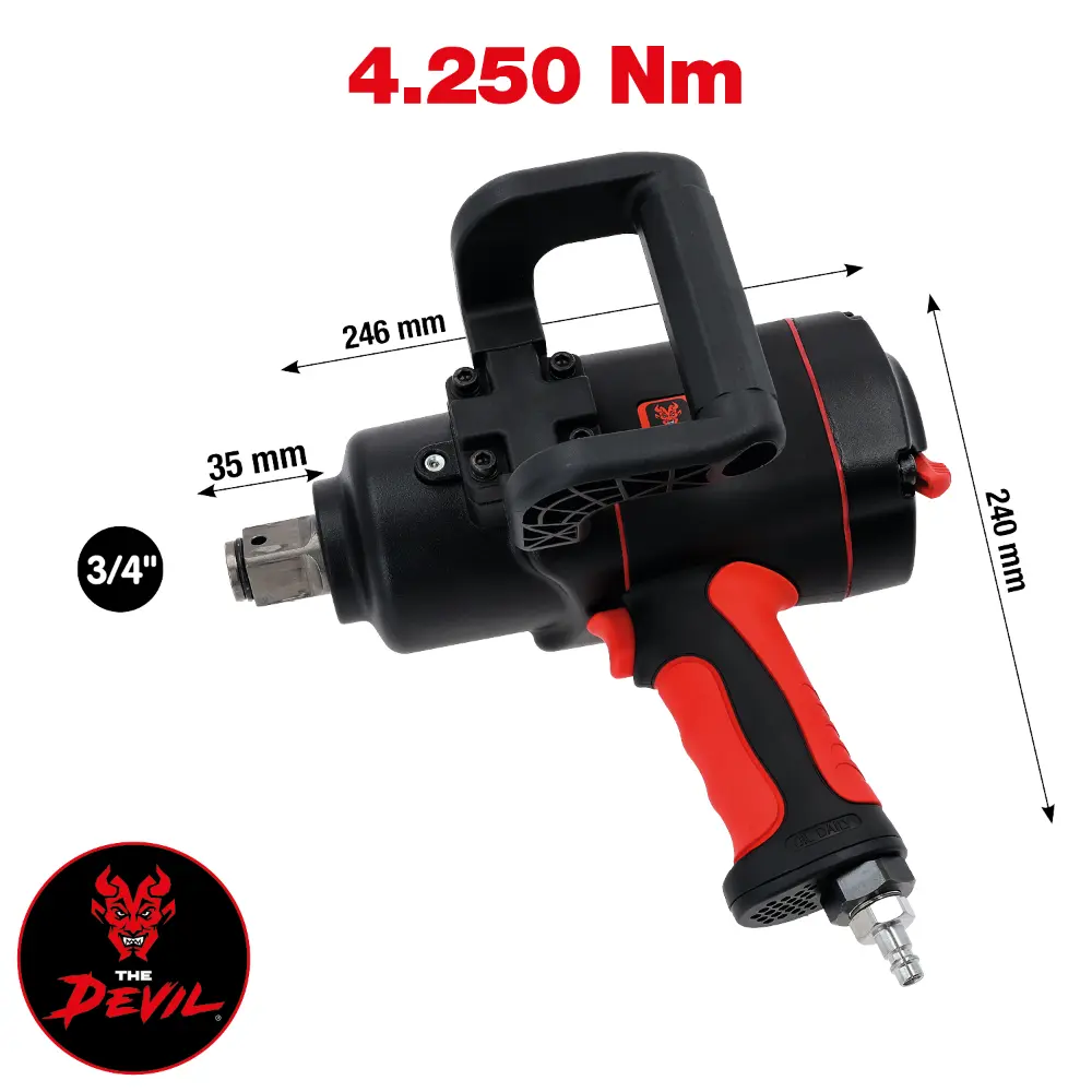 KS TOOLS 3/4" THE DEVIL Hochleistungs-Druckluft-Schlagschrauber, 4250Nm