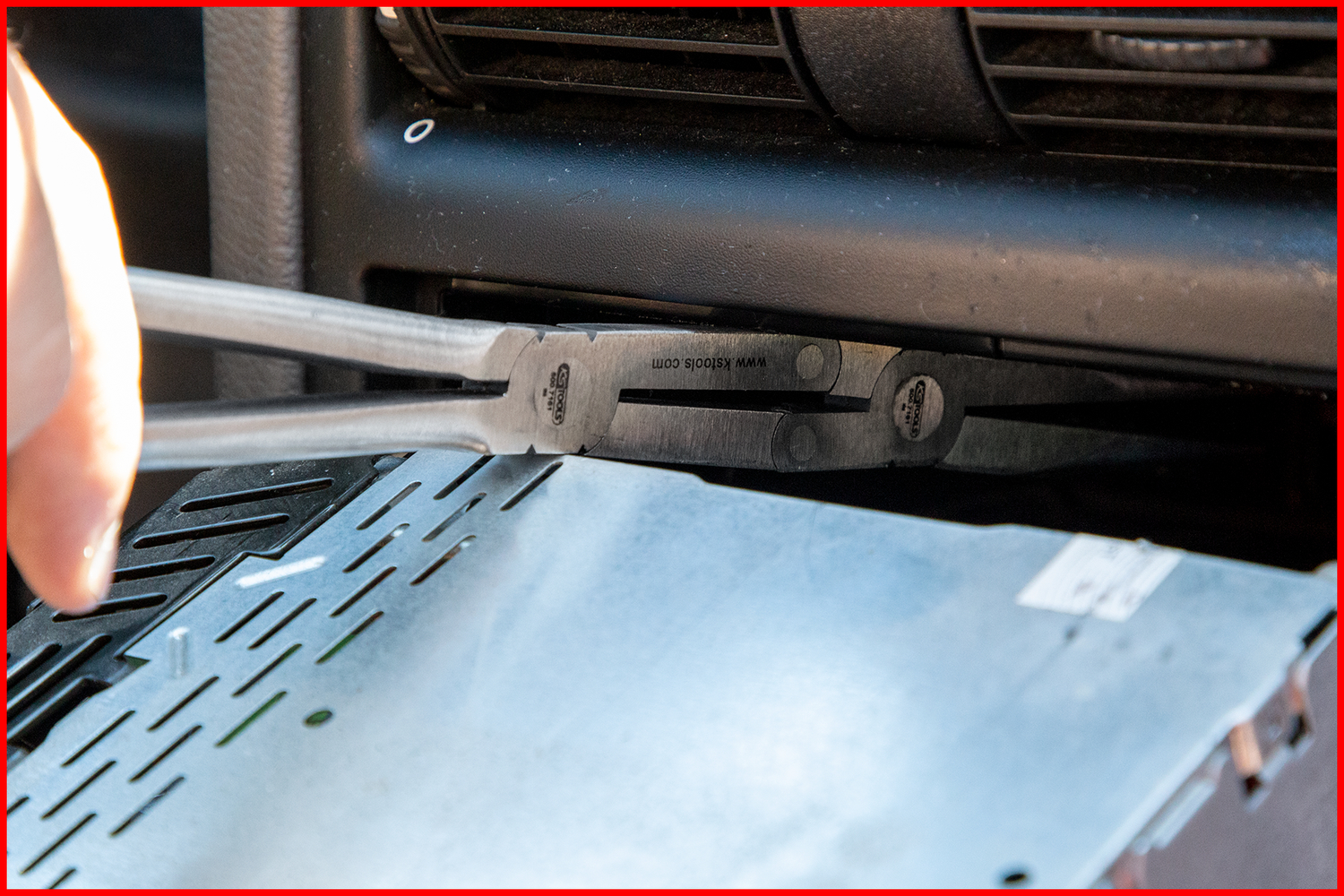 KS Tools Doppelgelenk-Flachrundzange, 45° gebogen, XL