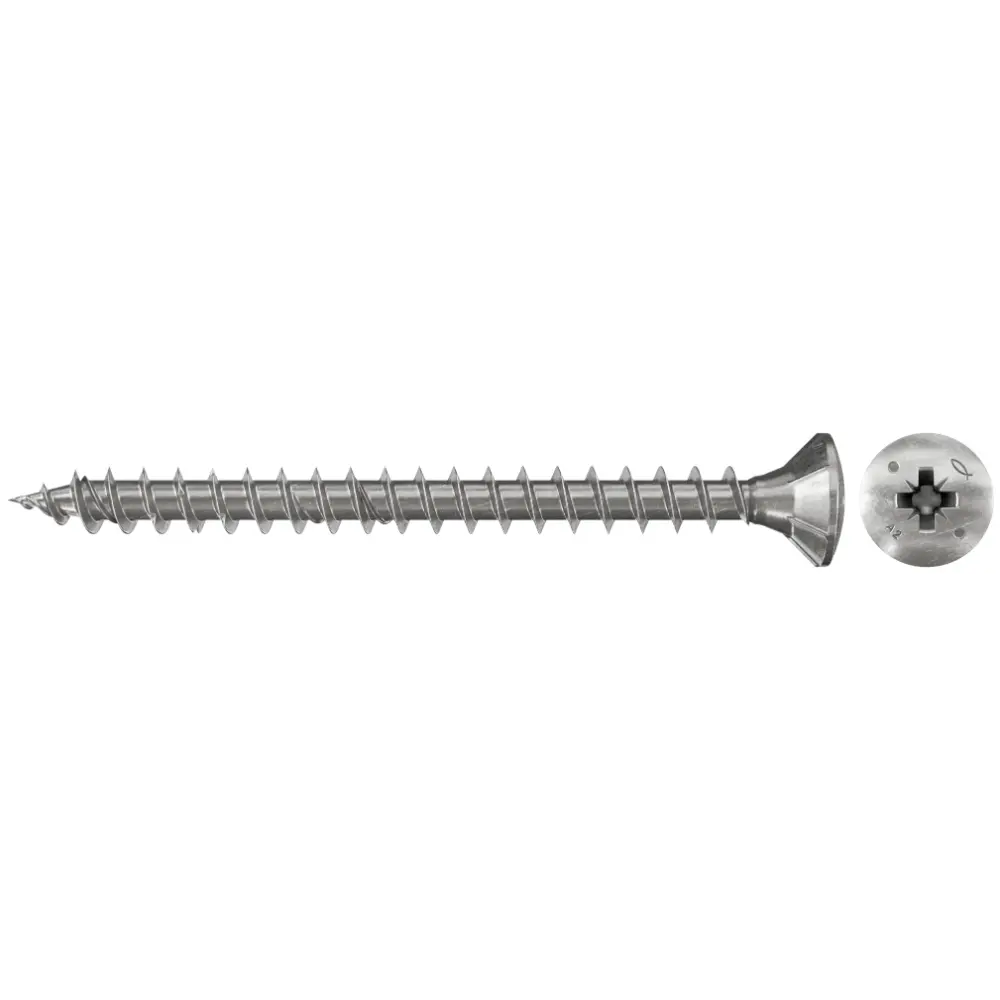 Fischer Spanplattenschrauben 4,0x50 Edelstahl FPF-LZ A2F, Linsenkopf PZ, A2, Vollgewinde