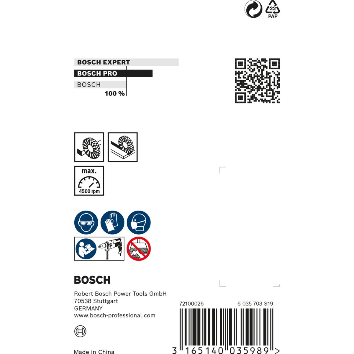 Bosch PRO Scheibenbürste, gewellt, 4500 U/min, 0,3 mm Drahtstärke