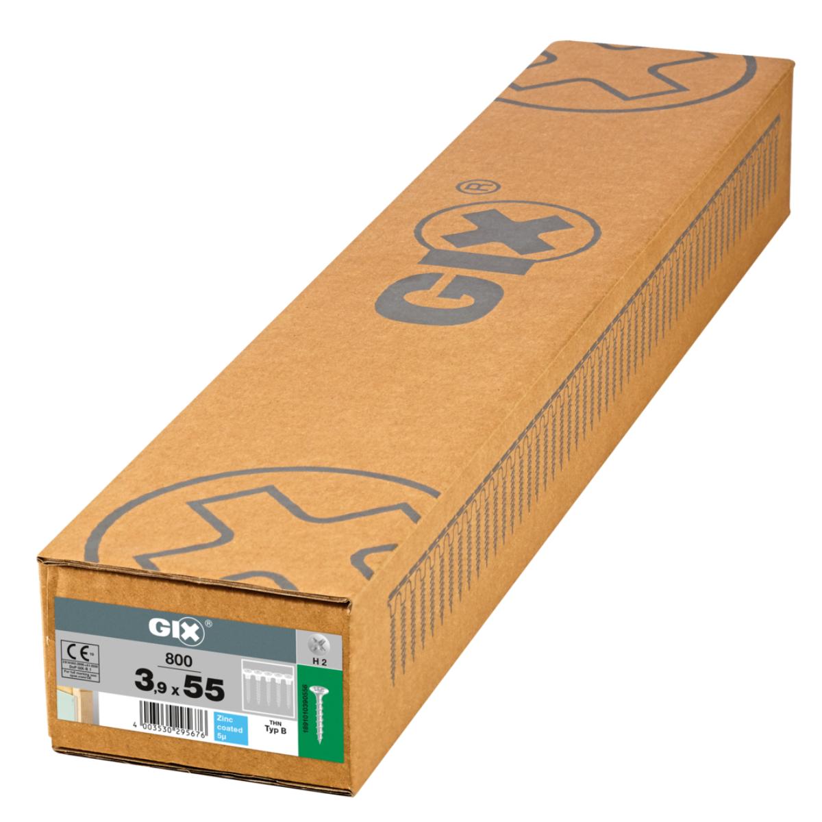 SPAX Trockenbauschraube GIX-D für verstärktes 3,9 x 55 mm Metall verzinkt magaziniert Vollgewinde 800 Stück