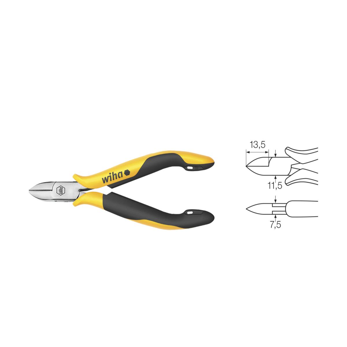 Wiha Seitenschneider Professional ESD breiter, halbrunder Kopf mit Wate