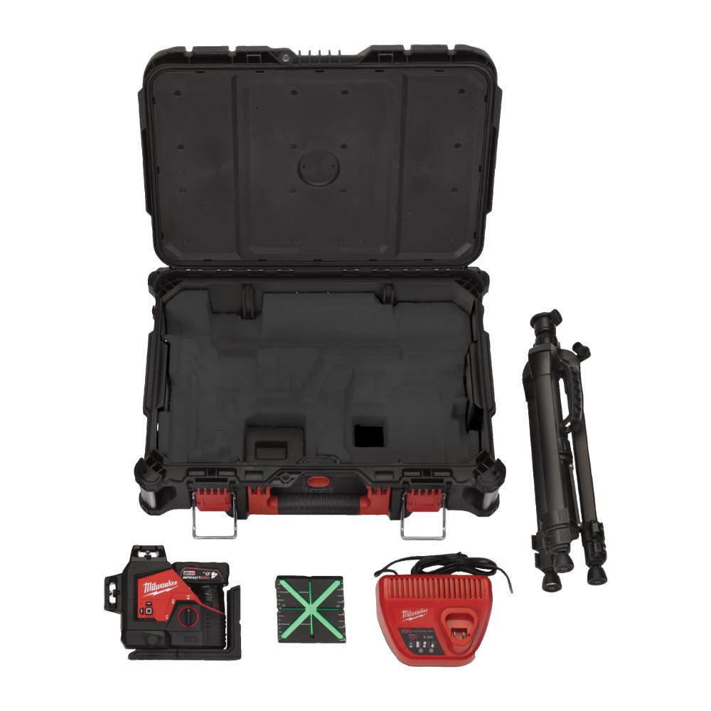 Milwaukee M12 Akku-Kreuzlinienlaser 3 x 360° Kit M123PLSKIT-401P