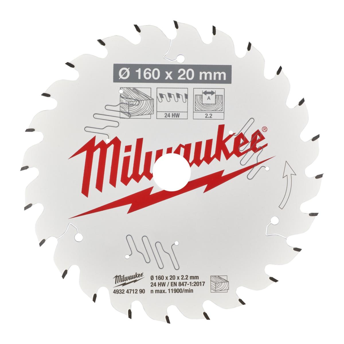 Milwaukee - KREISSÄGEBLATT 160/20MM Z24 HOLZ - 4932471290
