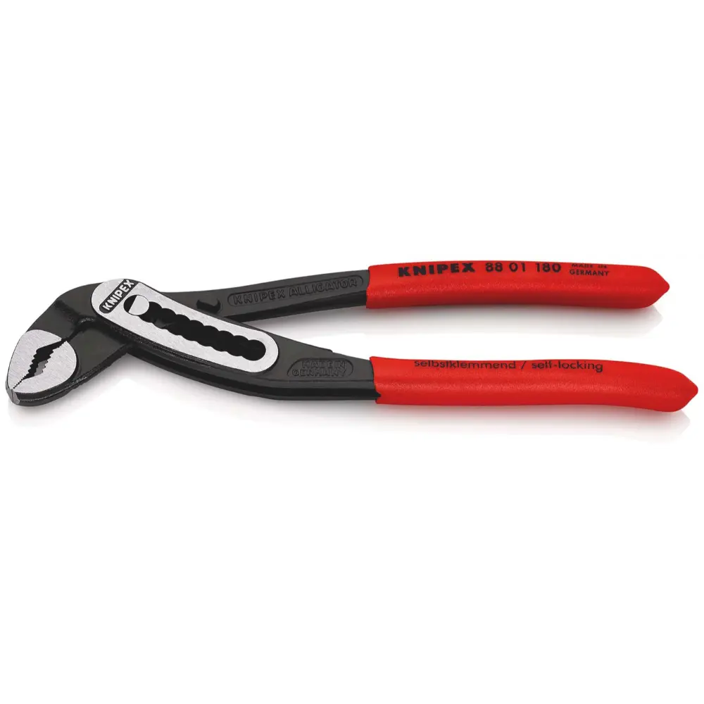 KNIPEX Alligator Wasserpumpenzange mit rutschhemmendem Kunststoff schwarz atramentiert 180 mm