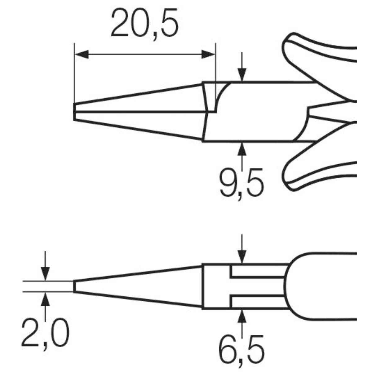 Wiha Rundzange Professional ESD runde, kurze Backen