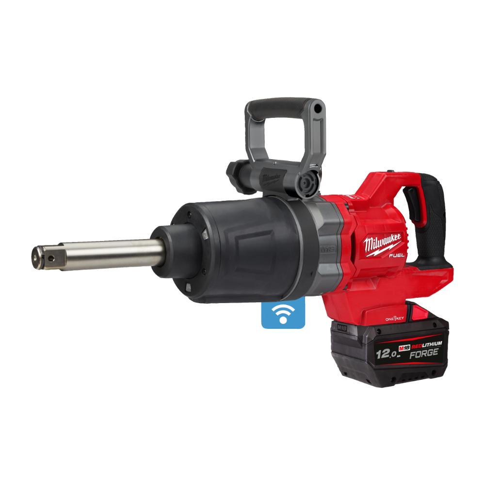 Milwaukee M18 FUEL ONE-KEY 1 Zoll-Akku-Schlagschrauber mit Sprengring und langem Schaft