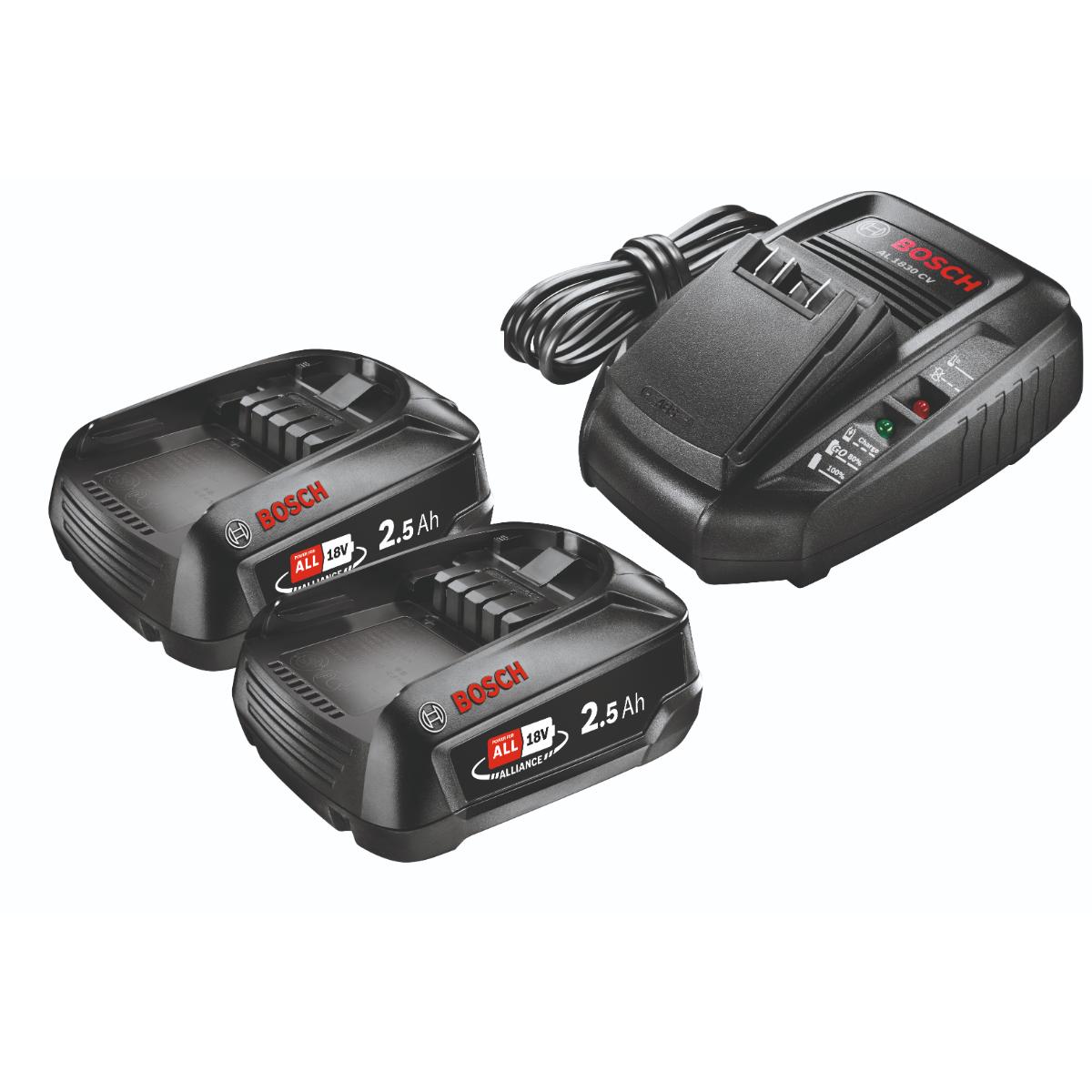 Bosch Starter-Set 18 V (2 x 2,5 Ah + AL 1830 CV)