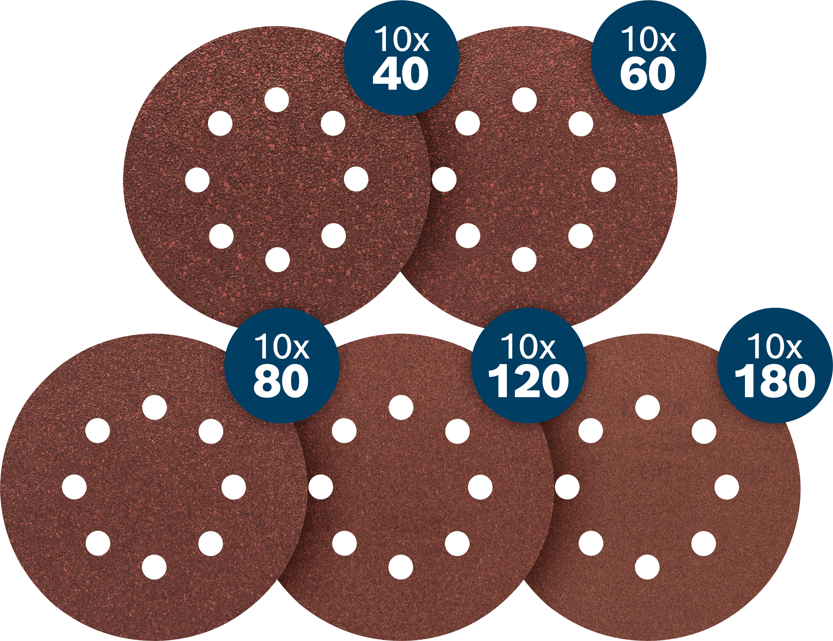 Bosch EXPERT C430 Schleifscheibe 125mm, 50 teilges Set