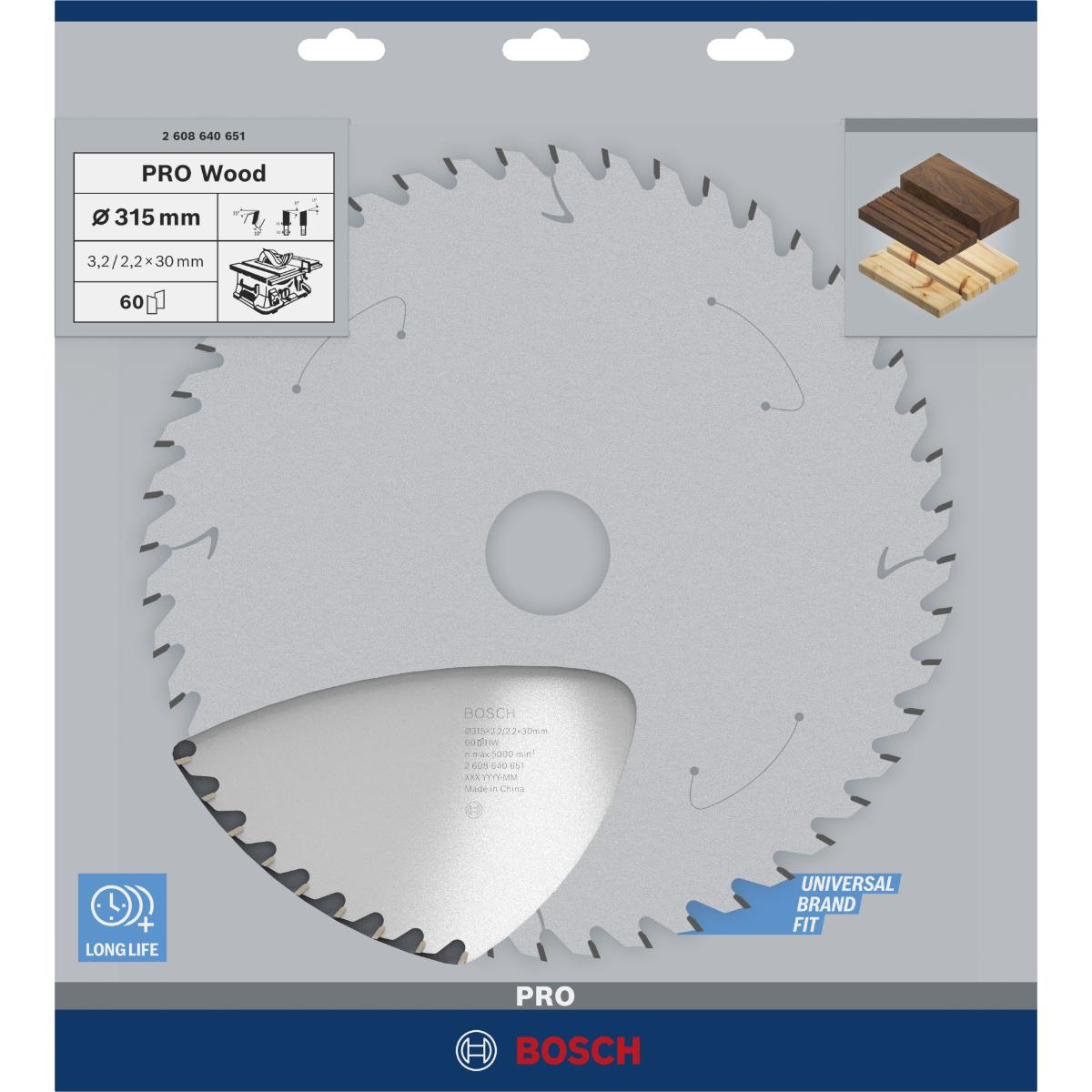 Bosch PRO Kreissägeblatt Optiline Wood