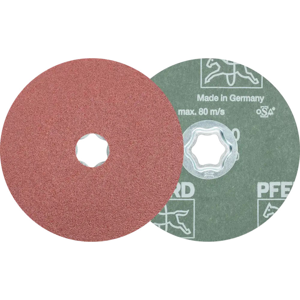 PFERD TOOLS COMBICLICK Korund Fiberscheibe für universelle Anwendungen, 10 Stück