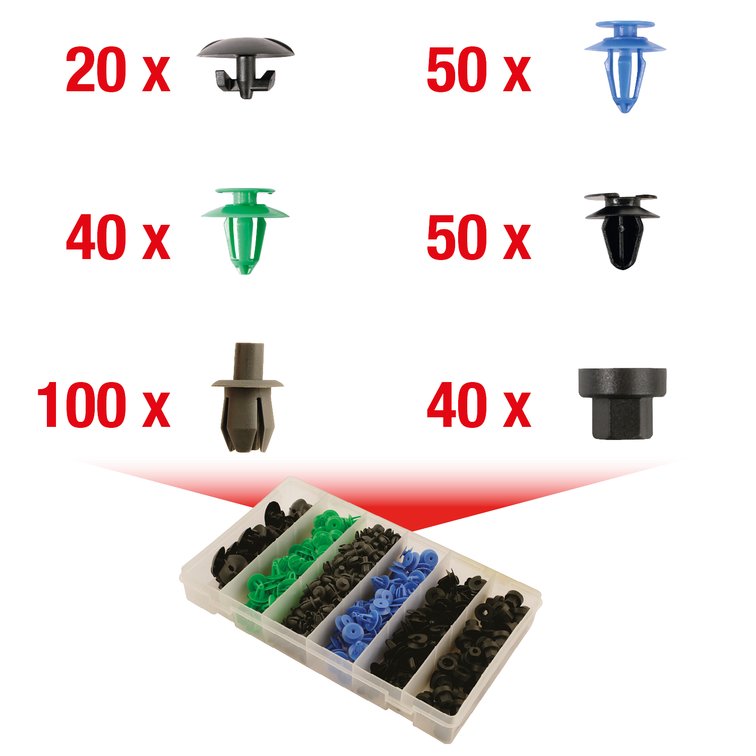 KS Tools Befestigungs-Clip-Satz für Opel, 300-tlg