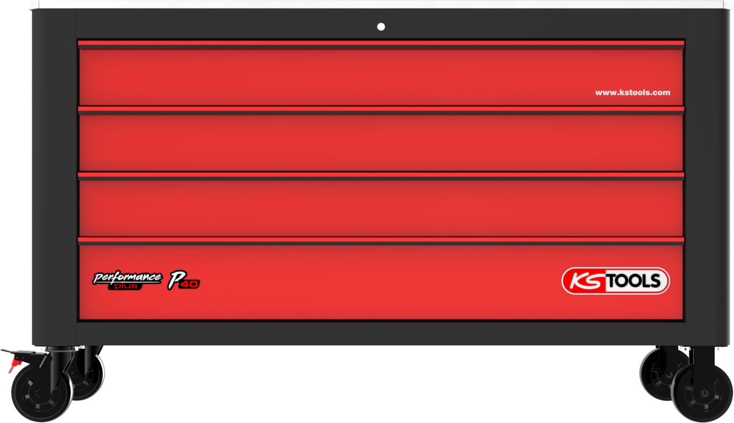 KS Tools PERFORMANCEplus P40 SCHWARZ-ROT Werkstattwagen mit 4 Schubladen