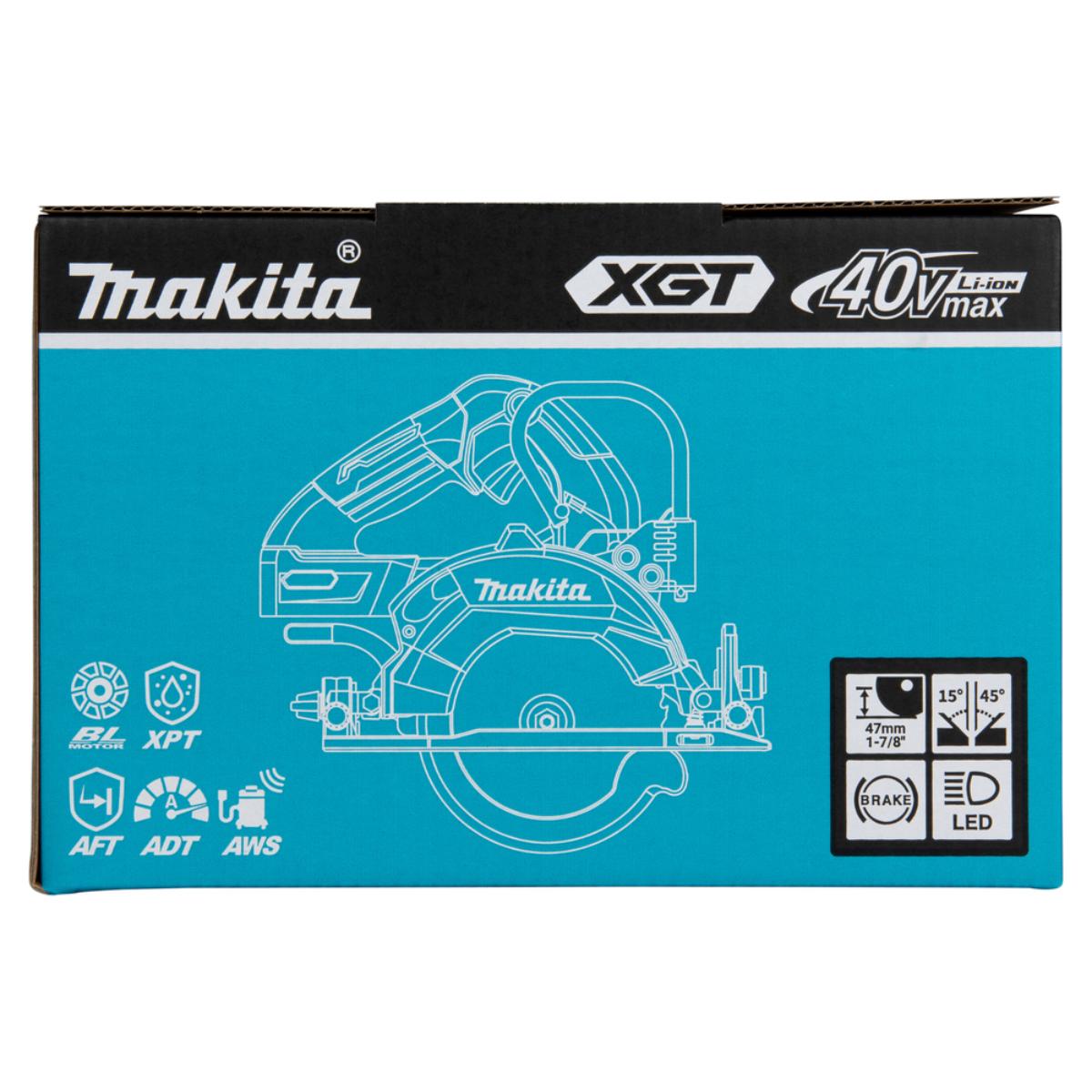 Makita Akku-Handkreissäge XGT 40V max. 6.400 min-1 47 mm 45°R/15°L