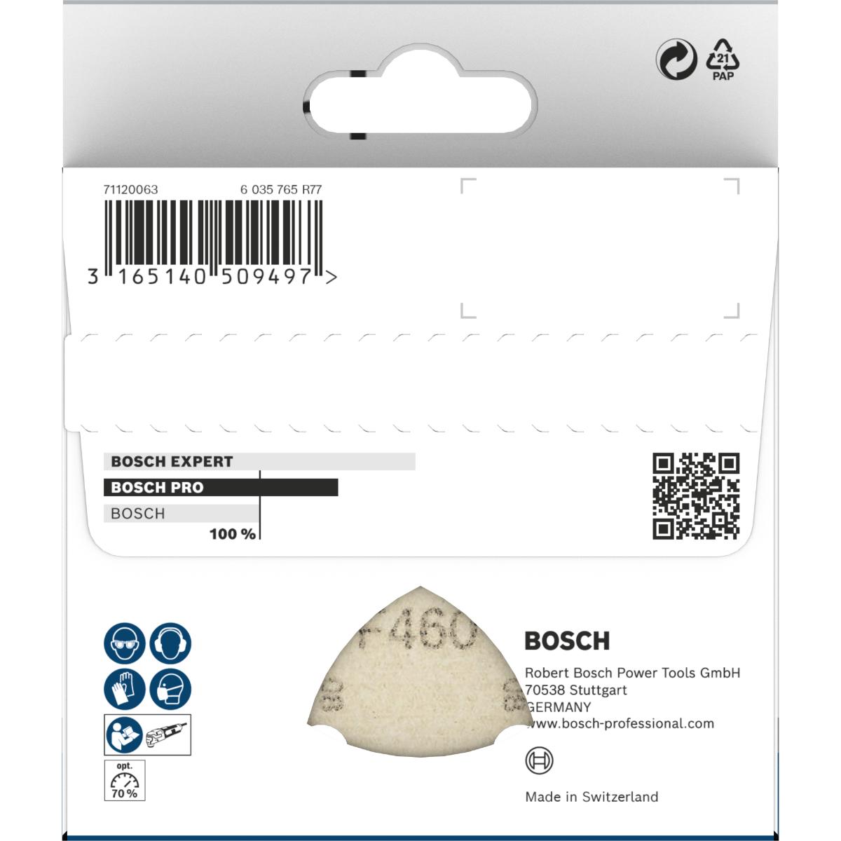 Bosch PRO Schleifblatt C430, 93 mm, 60, 80, 100, 120, 180, 6 Löcher, Klett, 10er-Pack