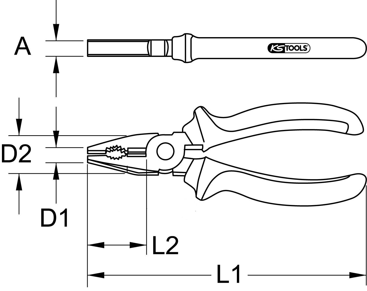 KS Tools BERYLLIUMplus Kombinationszange verstellbar, 200 mm