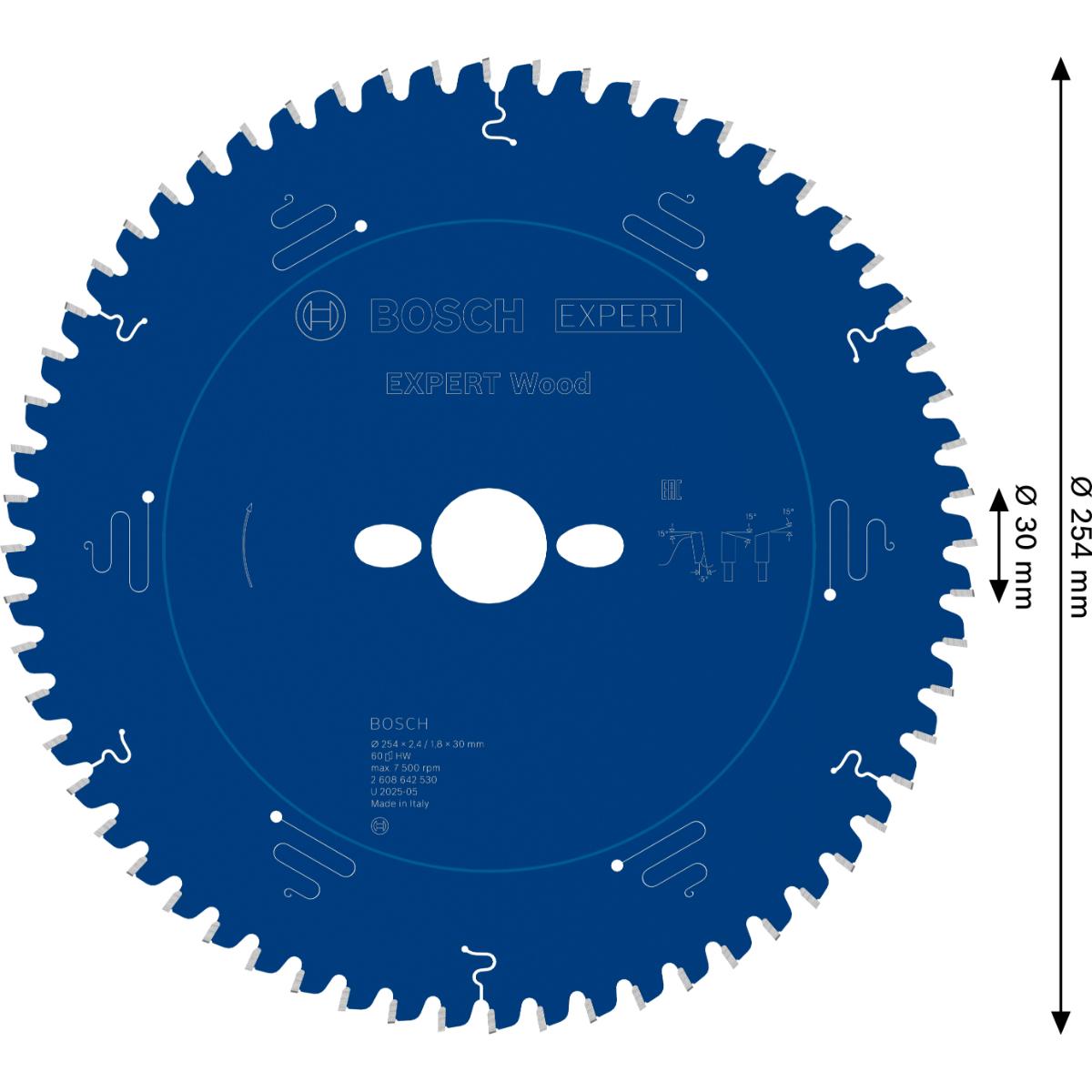 Bosch Kreissägeblatt Expert for Wood ø 254 mm