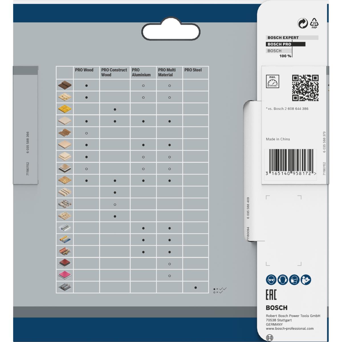 Bosch PRO Akku-Kreissägeblatt Standard for Wood H 160x20 T12, ø außen 140mm