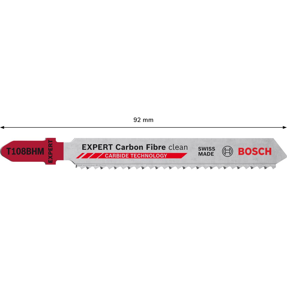 Bosch EXPERT ‘Carbon Fiber Clean’ T 108 BHM Stichsägeblatt, 3 Stück