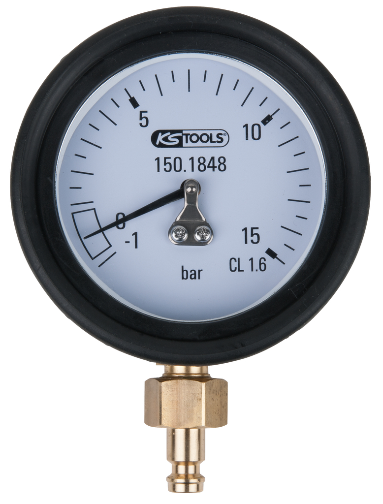 KS Tools Manometer 1,0 - 15,0 bar inkl. Anschlussnippel und Schutzkappe