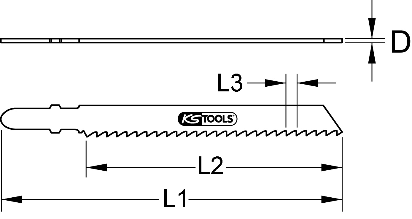 KS Tools Bi-Metall-Stichsägeblatt, 100mm, 3mm, T127DF, 5er Pack