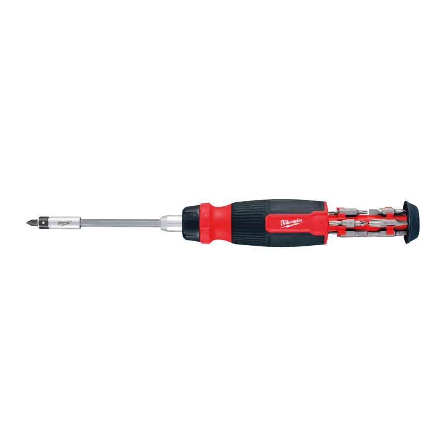 Milwaukee Multi-Bit Schraubendreher mit Ratschenfunktion 27-in-1 + Premium-Bandmaß 5 m magnetisch 28-teilig