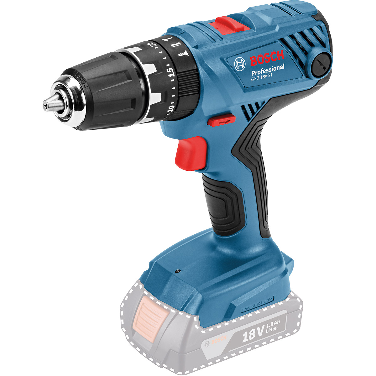 Bosch Akku-Schlagbohrschrauber GSB 18V-21, Solo Version, L-BOXX