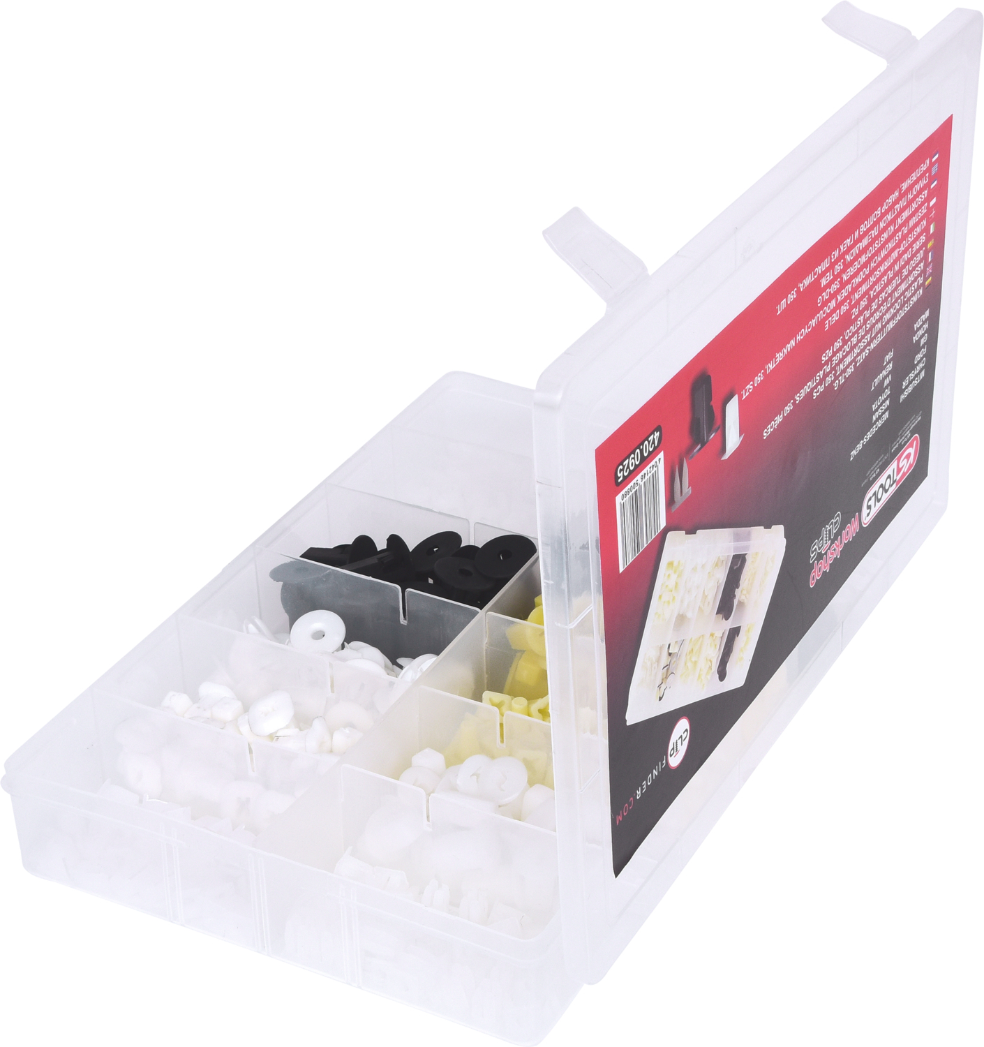 KS Tools Befestigungs-Clip-Satz - Kunststoffmuttern, 350-tlg
