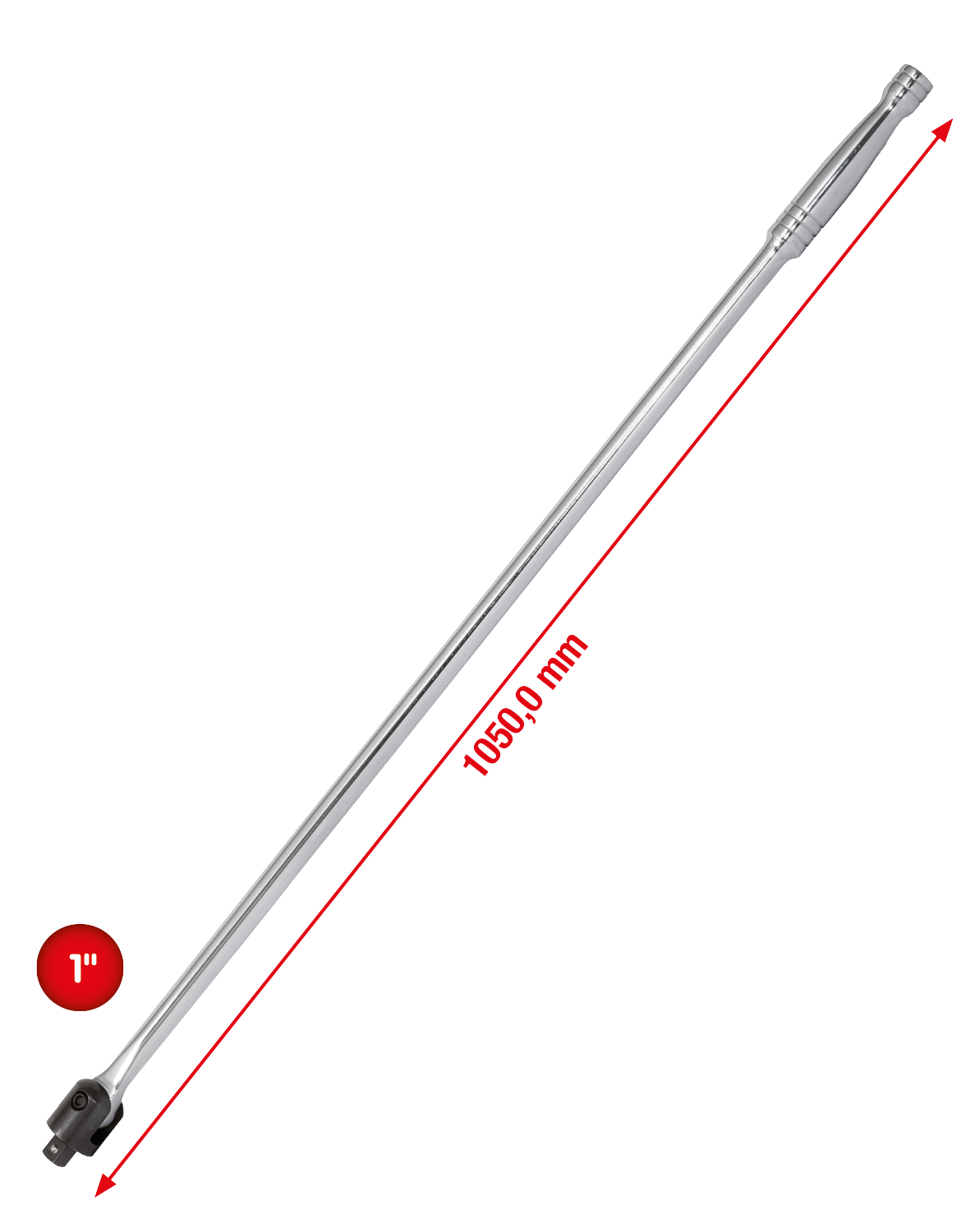 KS Tools 1" CHROMEplus Gelenk-Steckgriff, 1050mm