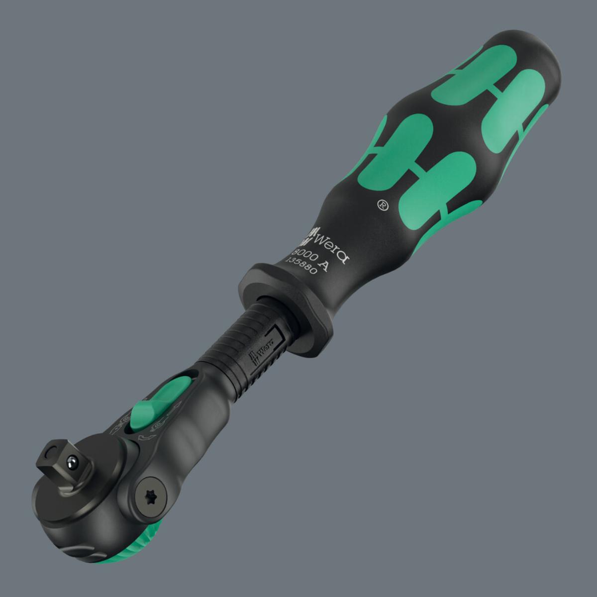 Wera 8000 A Black Edition Zyklop Speed-Knarre mit 1/4 zoll-Antrieb, 1/4 zoll x 152 mm