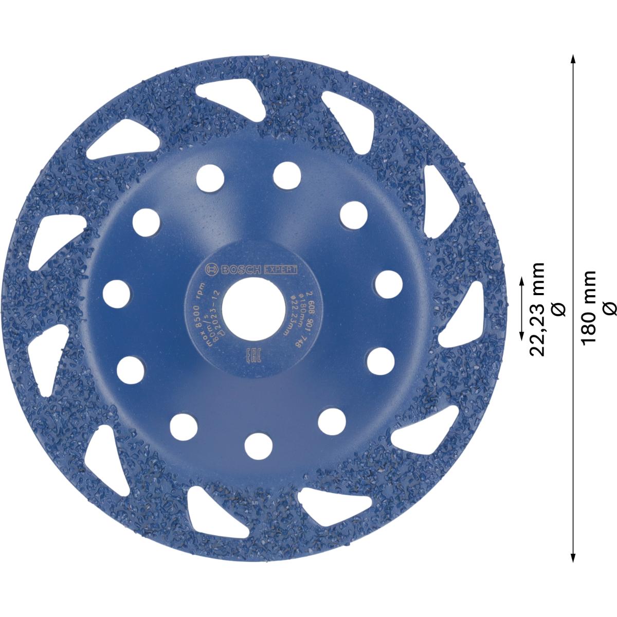 Bosch EXPERT Multi Material Carbide-Topfscheibe mittel 180 mm, 22,23 mm