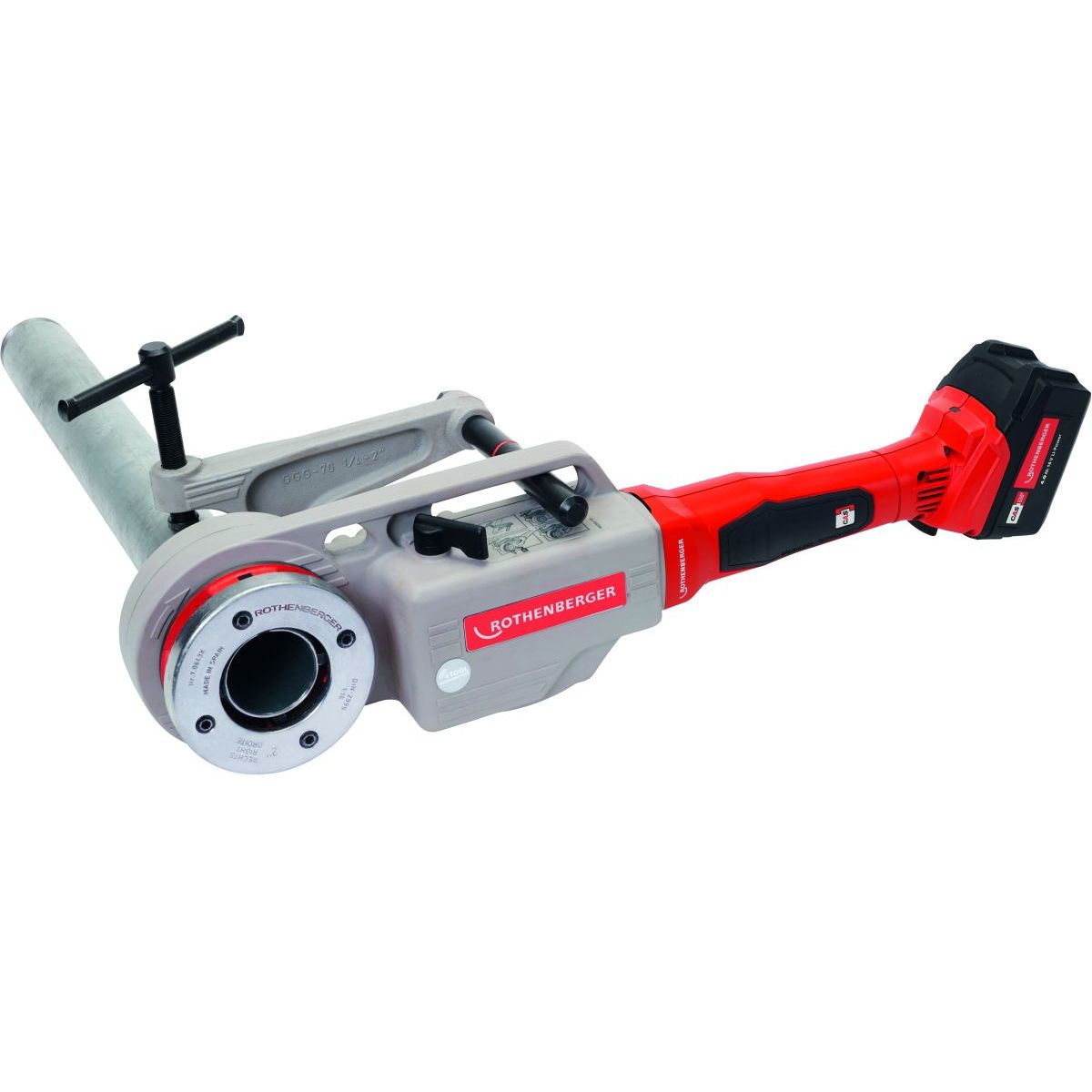 ROTHENBERGER SUPERTRONIC 2000 E Akku-Gewindeschneidmaschine, ohne Köpfe, Akku und Ladegerät