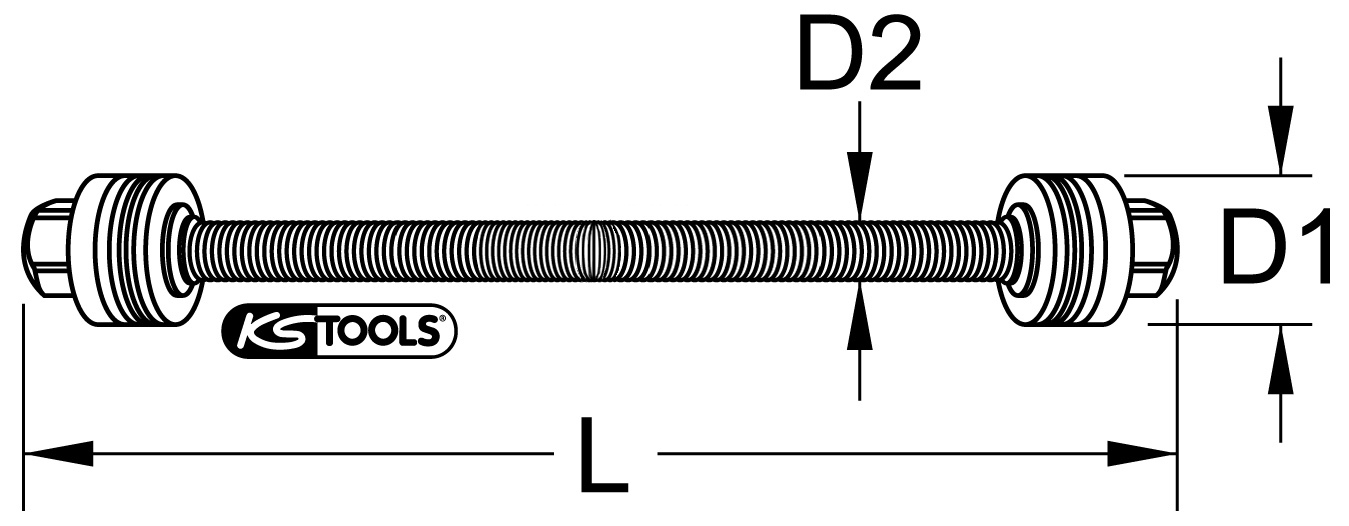 KS Tools Trapez-Gewindespindel mit 2x Drucklager