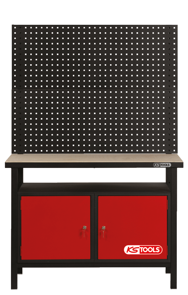 KS Tools Profi-Werkbank mit 2 Türen, H840xB1200xT600mm