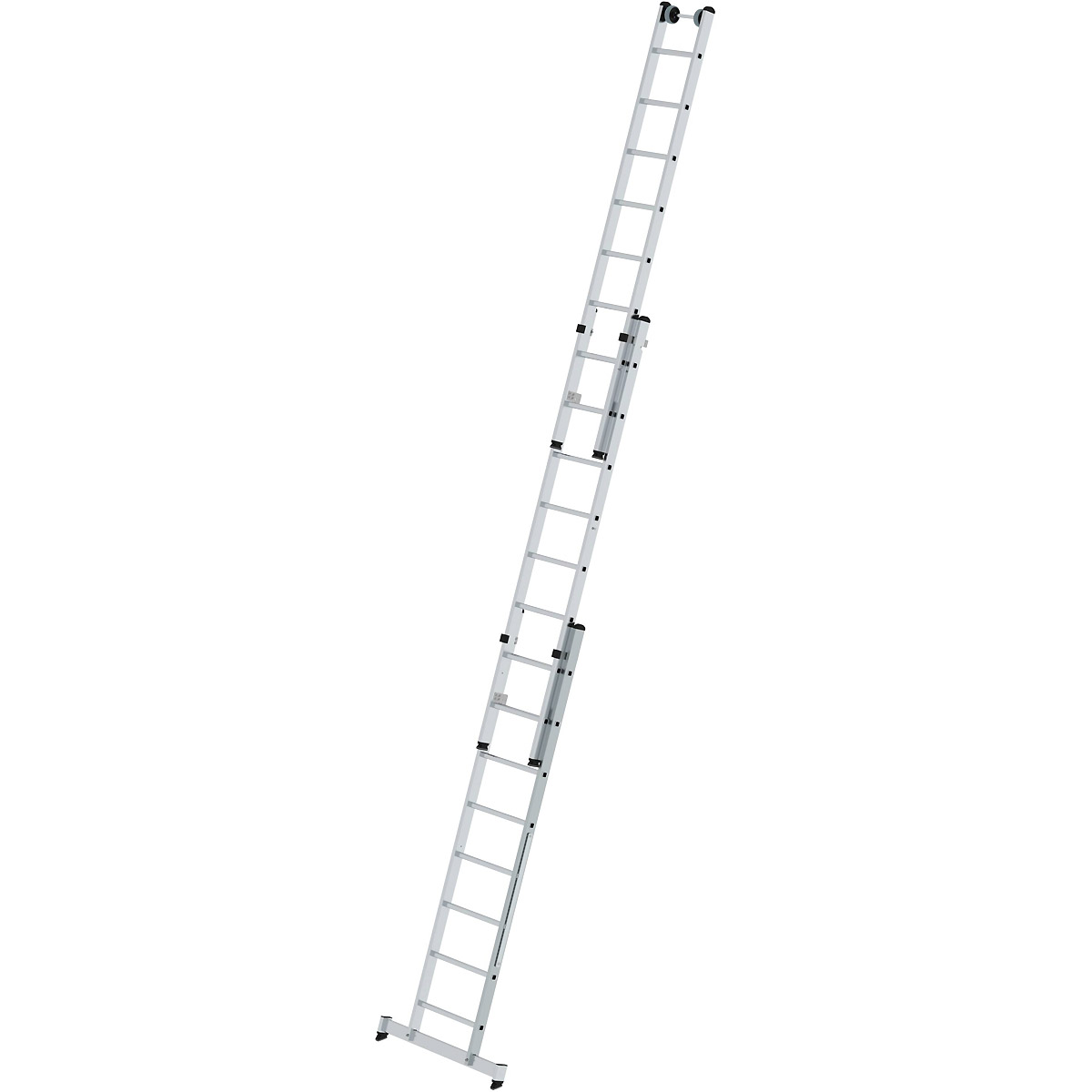 Munk Sprossen-Mehrzweckleiter 3-teilig mit nivello®-Traverse und Wandlaufrollen