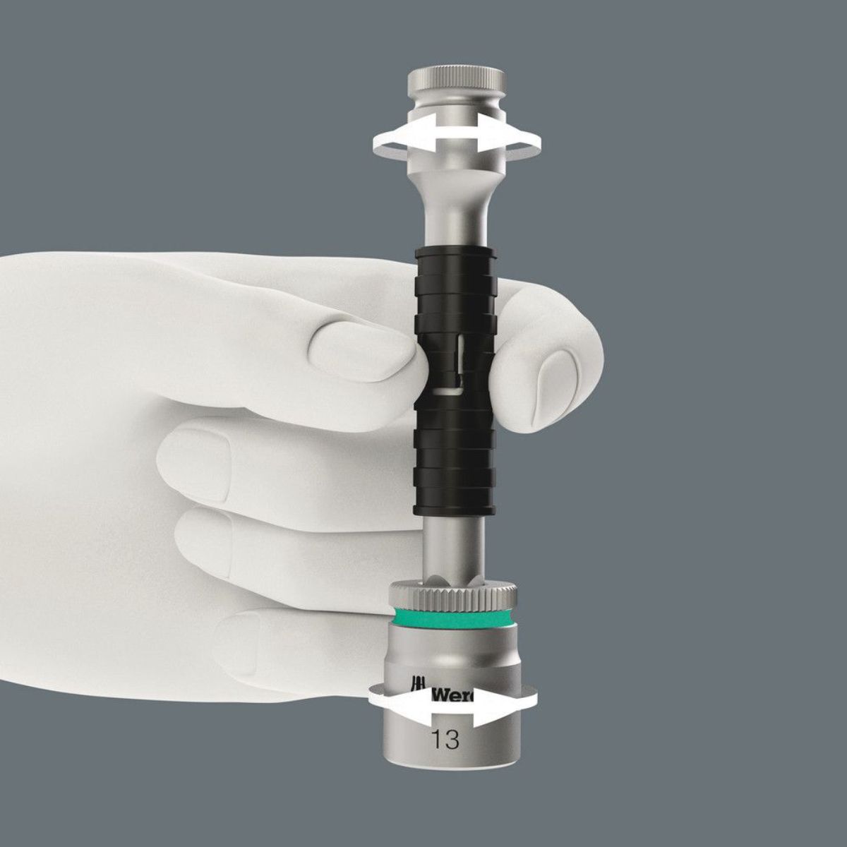 Wera 8796 LC Zyklop-Verlängerung "flexible-lock" mit Schnelldrehhülse, lang, 1/2"