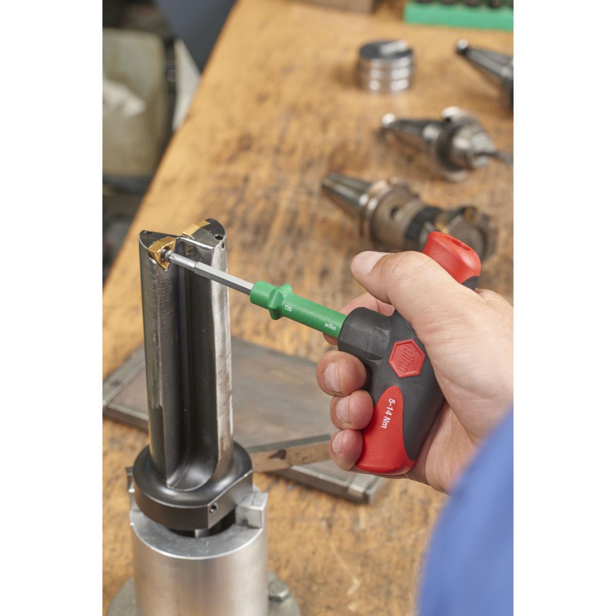 Wiha Drehmoment-Schraubendreher mit Quergriff Set TorqueVario -S 5-14 Nm gemischt 12-teiliges Set variabel einstellbare Drehmomentbegrenzung mit Box