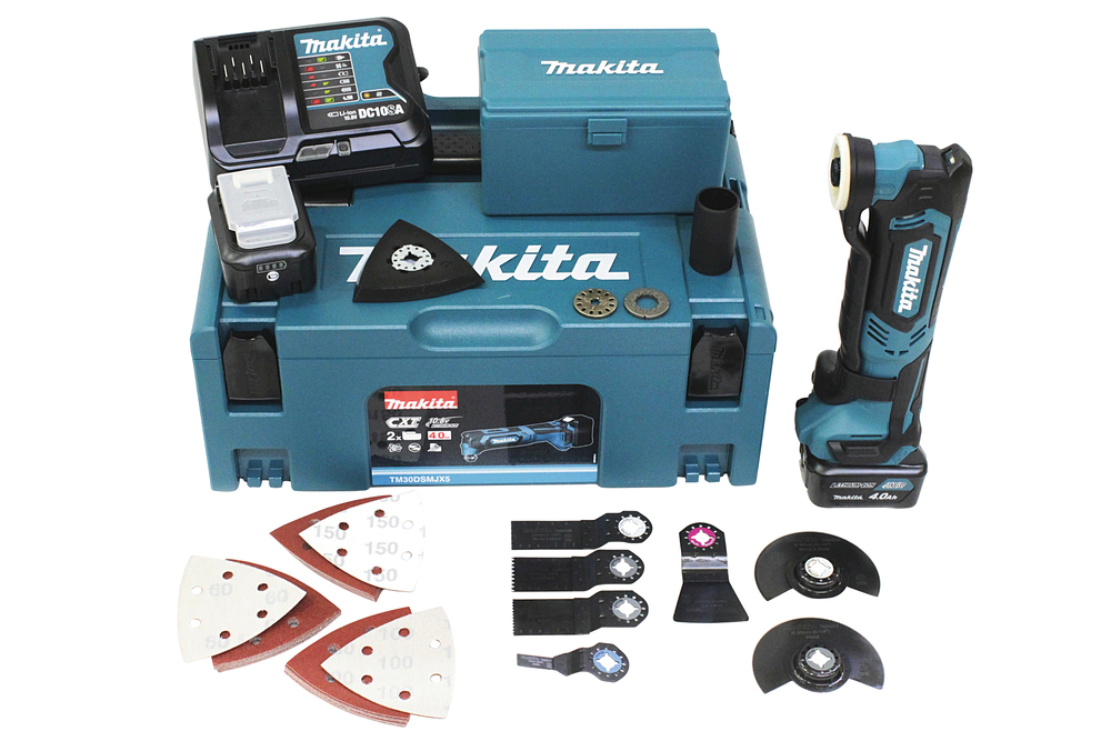 Makita Akku-Multifunktionswerkzeug CXT 12V mit Zubehör-Set - TM30DSMJX5