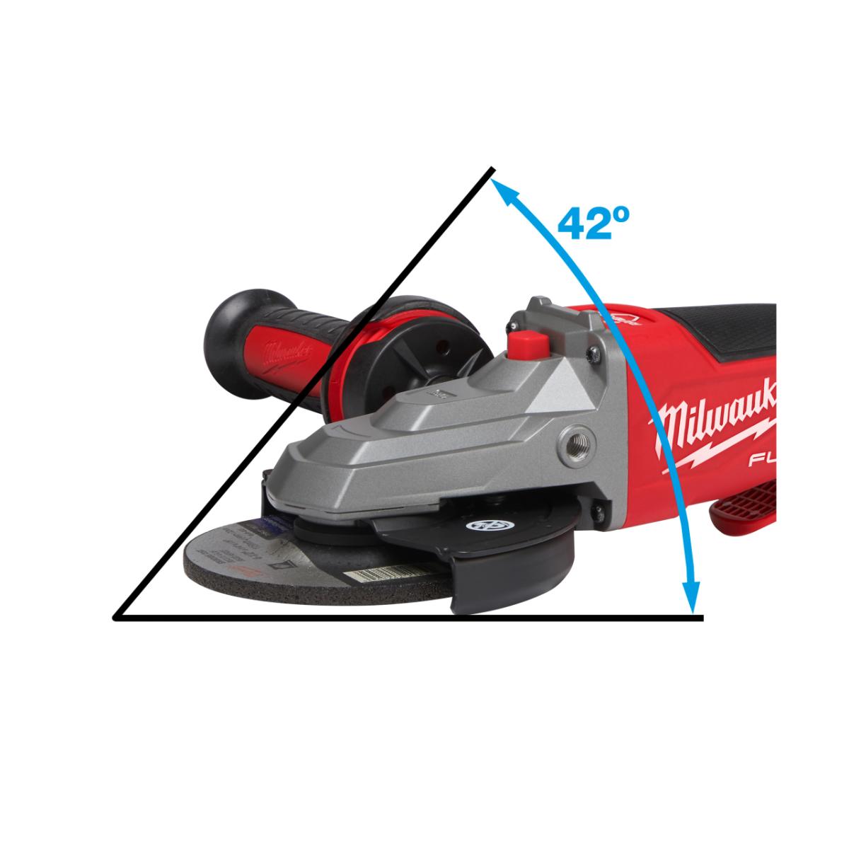 Milwaukee FUEL Akku-Flachkopf-Sicherheits-Winkelschleifer M18 FSAGF125XPDB-0X