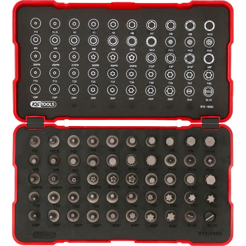 KS Tools 1/4 Zoll Bit-Stecknuss-Satz, extra kurz, 50-tlg