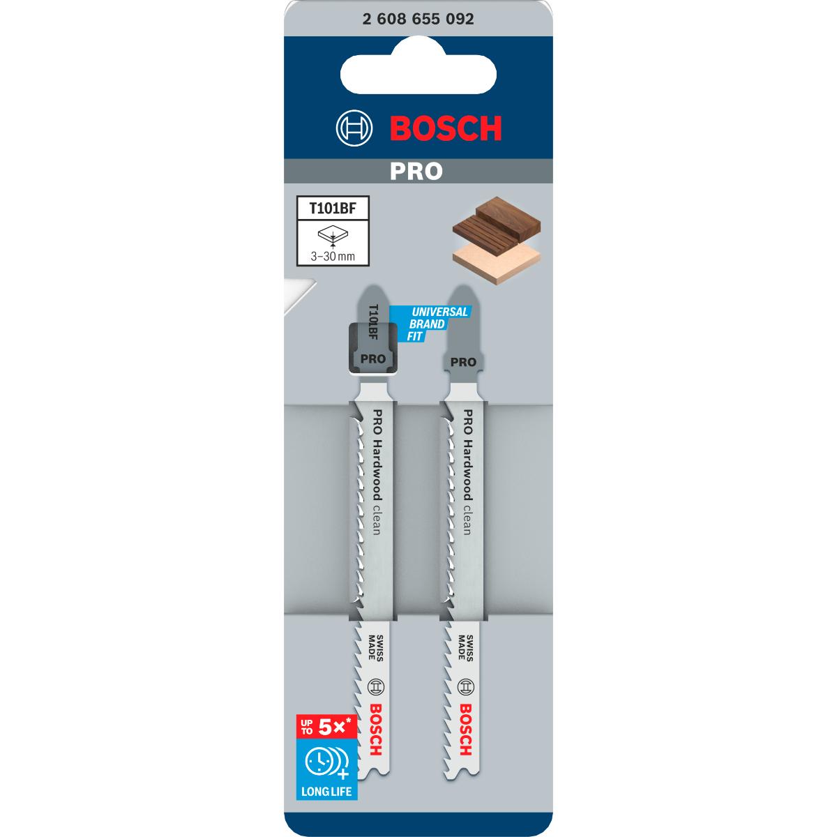 Bosch PRO Hardwood clean T101BF Stichsägeblatt,100 mm - 2 stück