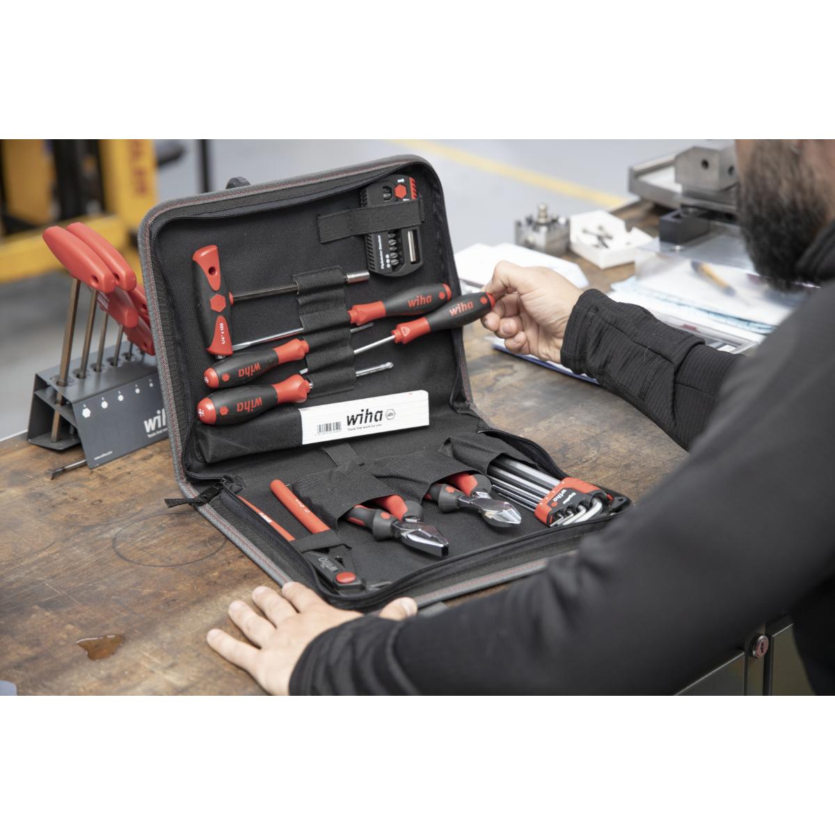 Wiha Werkzeug Set Mechaniker gemischt 32-teiliges Set mit Werkzeugmappe
