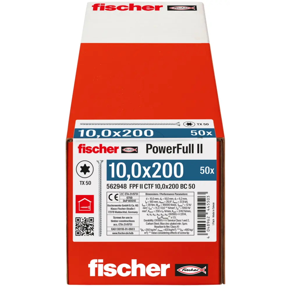 Fischer Vollgewindeschraube 10,0x200 PowerFull FPF II CTF 10 BC