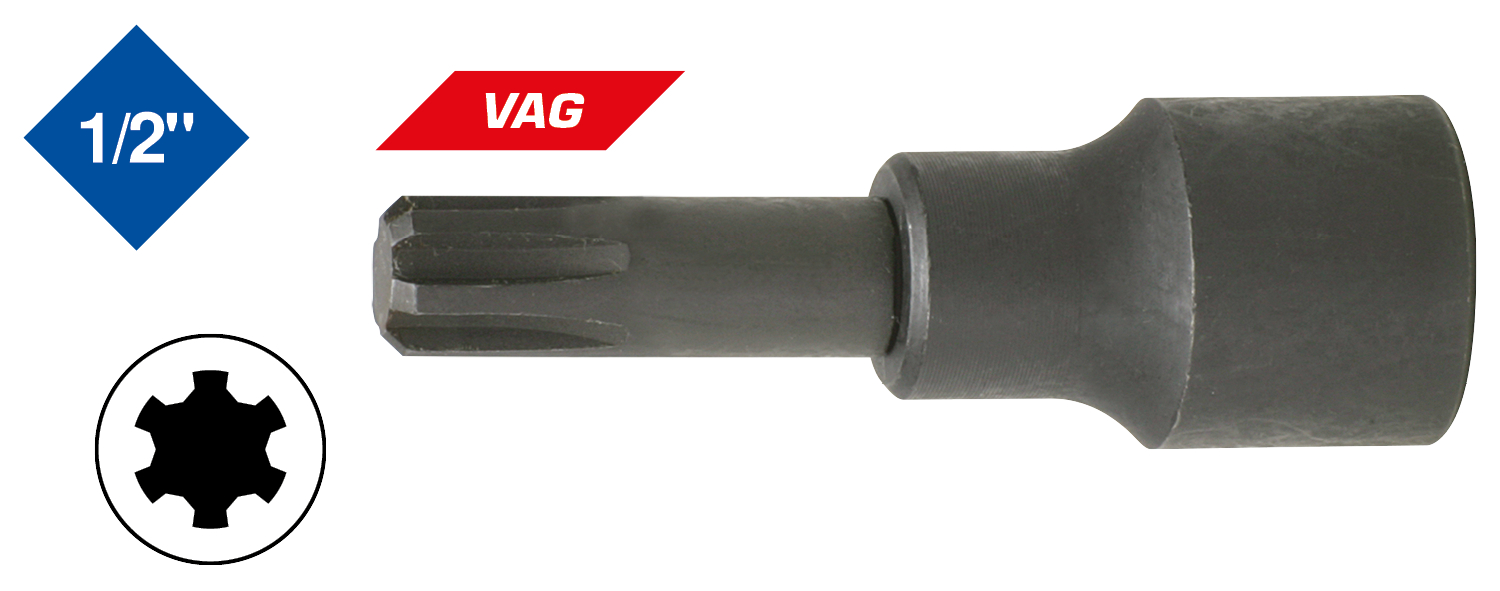 Brilliant Tools Bit-Einsatz, Länge 54 mm, Antrieb Innenvierkant 12.5 mm (1/2") für VAG Polydrive - B