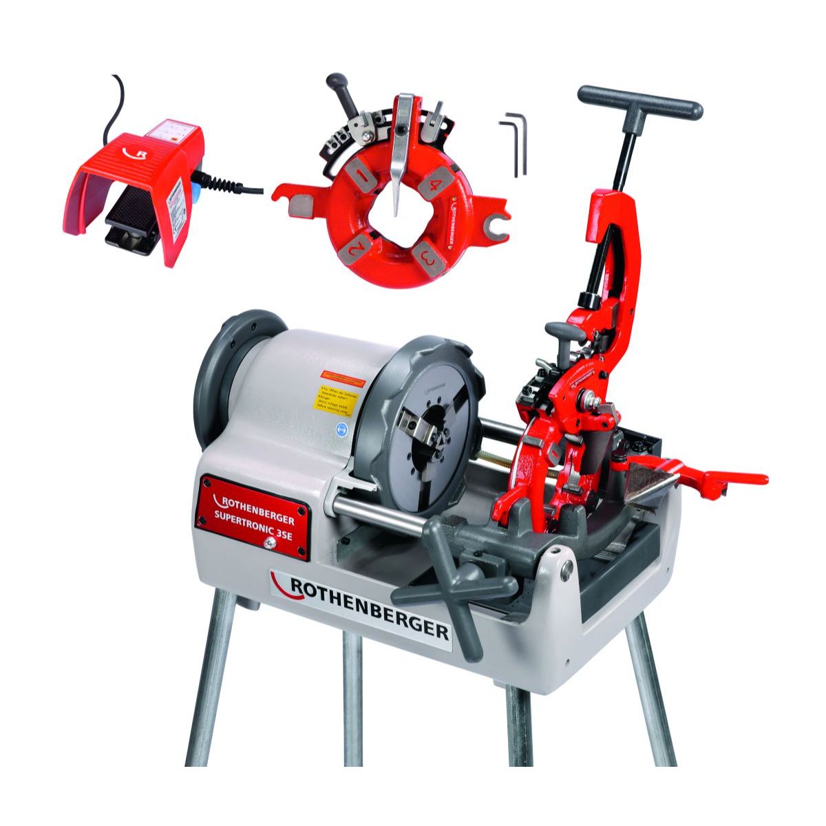 ROTHENBERGER SUPERTRONIC 3SE Gewindeschneidmaschine Auto, BSPT R 1/2"-3", 230V