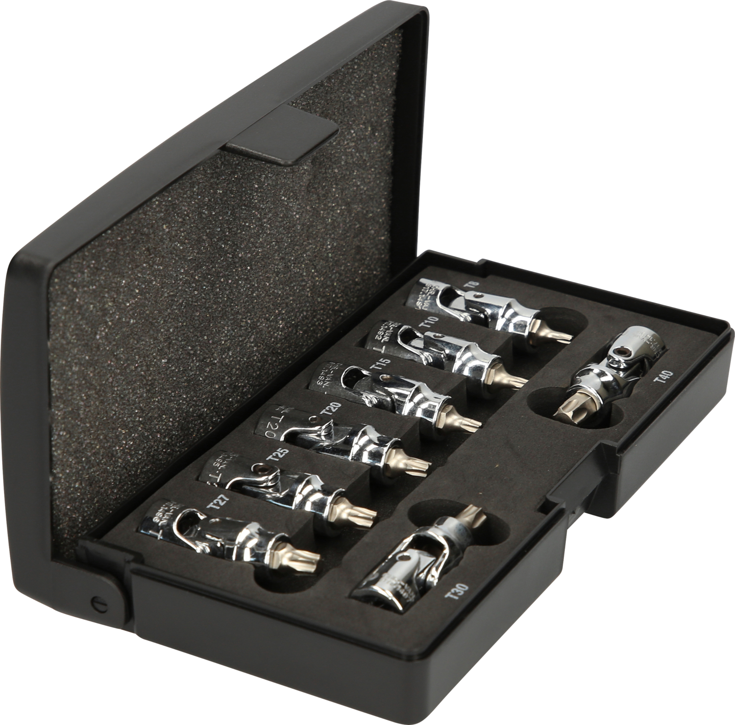 KS Tools 1/4" CHROMEplus Bit-Stecknuss-Satz mit Gelenk Torx, 8-tlg T8-T40
