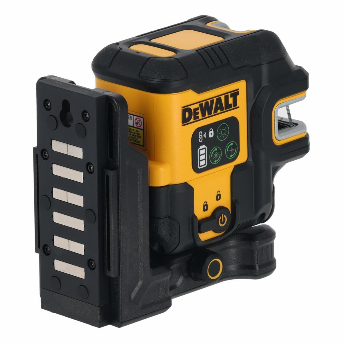 DEWALT Kompakter Linien- und 5-Punkt Kombilaser mit integriertem Li-Ionen-Akku und USB-C Anschluss, grüne Laserlinie