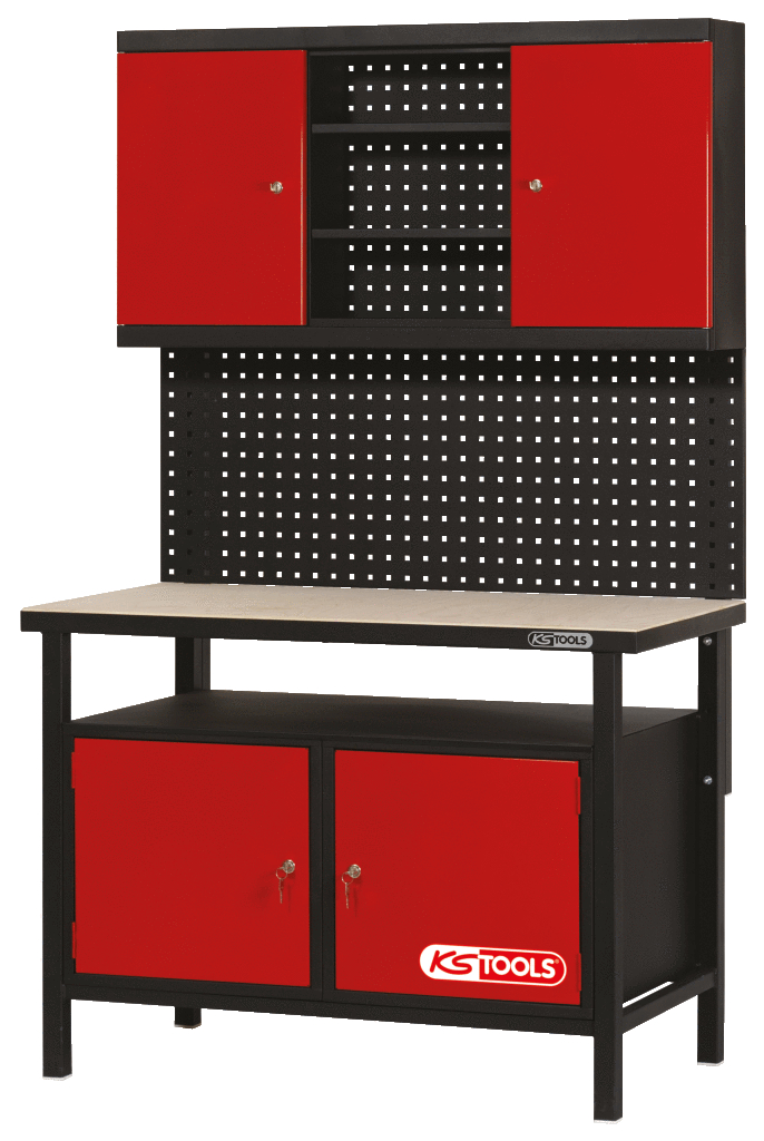 KS Tools Profi-Werkbank mit 2 Türen, H840xB1200xT600mm